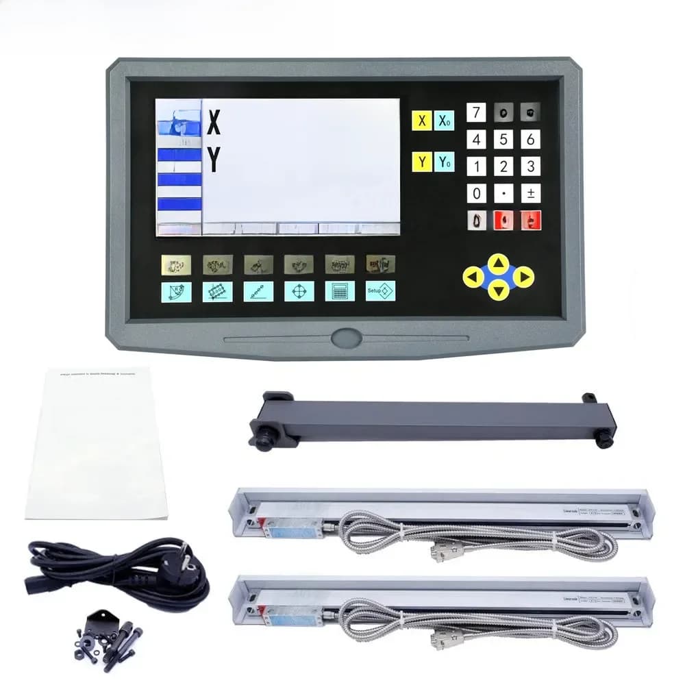 Kit DRO LCD multilingue à 2 axes HS800-2, tour de tournage, fraisage, affichage de lecture numérique et échelle de verre linéaire, règle de grille d'encodeur