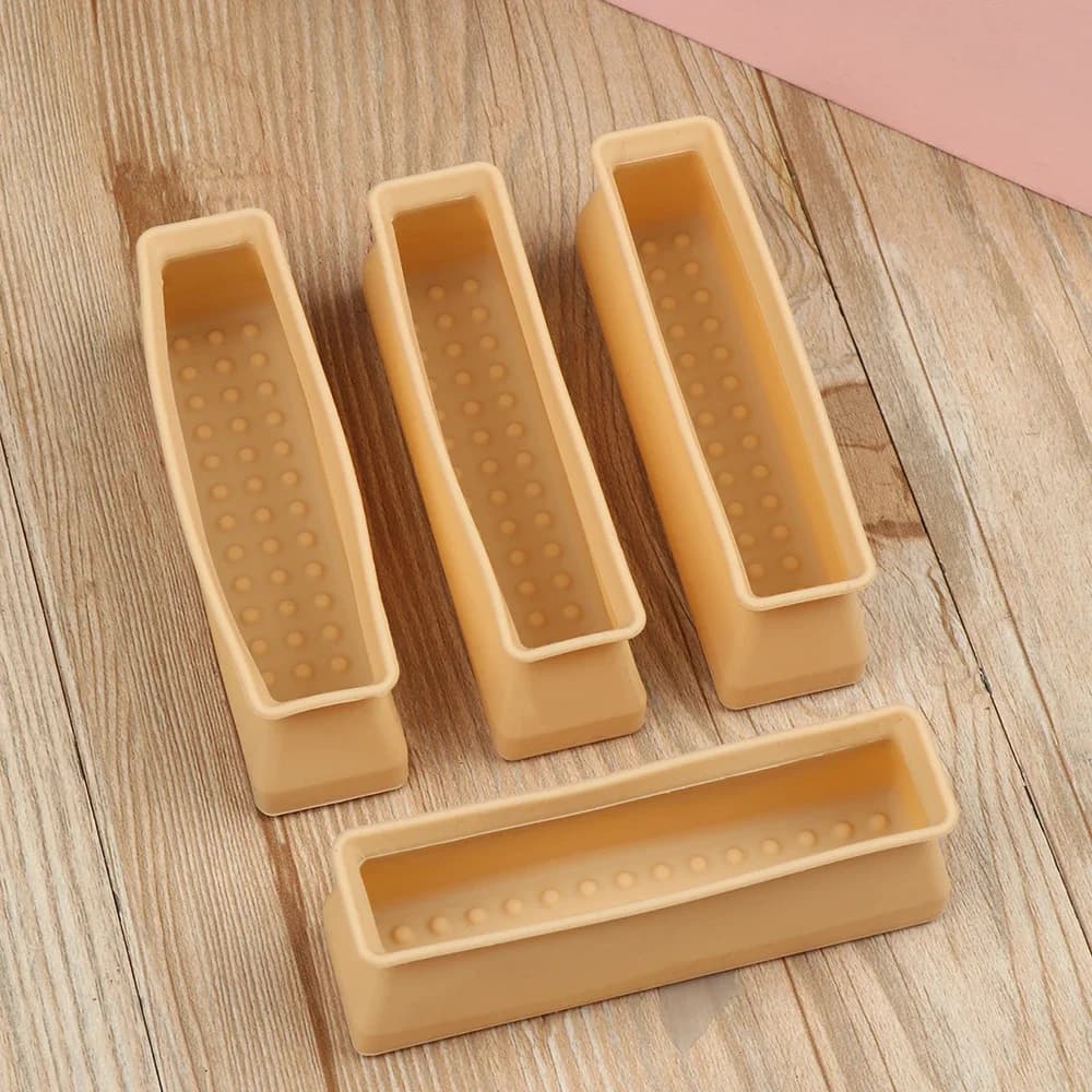 Couvre-pieds rectangulaires en silicone, protection de sol de meubles, anti-ald, capuchons de jambe de chaise, canapé en bois, butée de table, lit d'enfant, 4 pièces