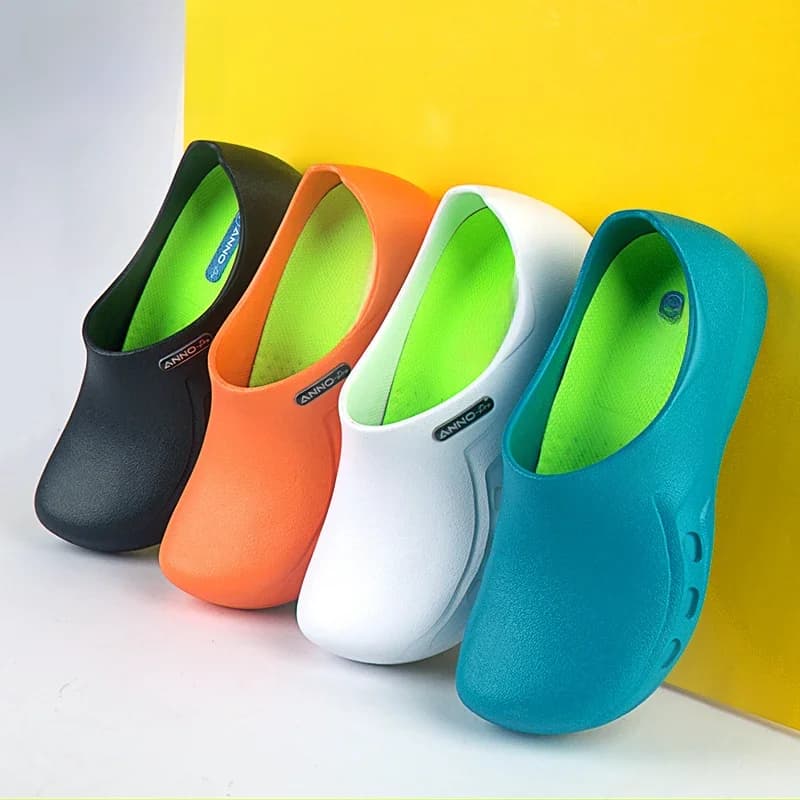 ANNO – sabots de protection antidérapants doux pour médecins et infirmières, pantoufles de salle d'opération, travail de Chef, vêtements de pied plats d'hôpital avec coussinet de chaussures