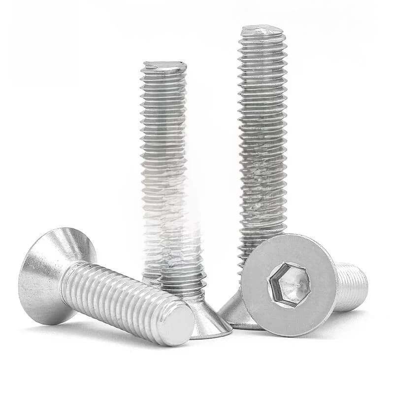 5/50pcs M2 M2.5 M3 M4 M5 M6 M8 M10 304 acier inoxydable hexagone à six pans creux vis à tête plate vis Allen boulons DIN7991