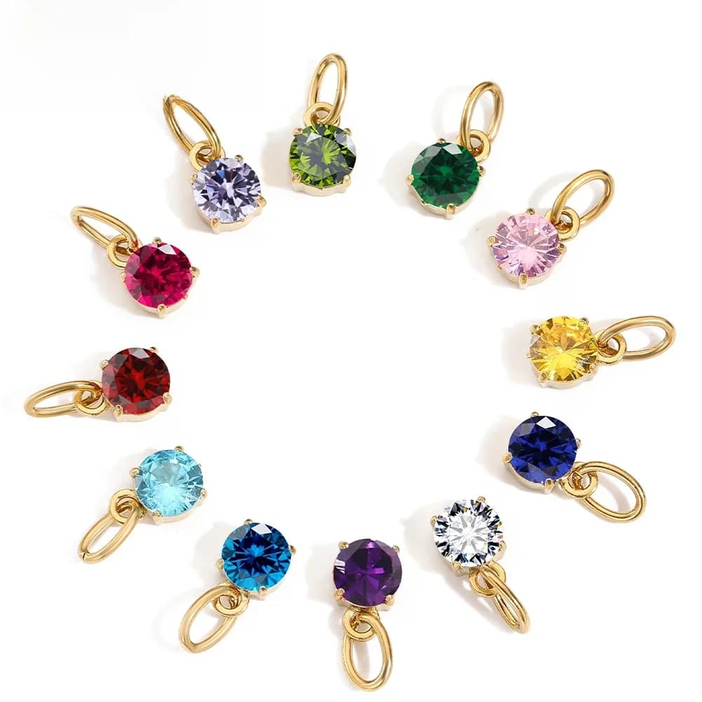 EMANCO Collier Pendentif en Acier Inoxydable, Pendentif Rond en Zircon, Breloques, Bijoux de Cosplay, Cadeau pour la Création de Colliers et Bracelets