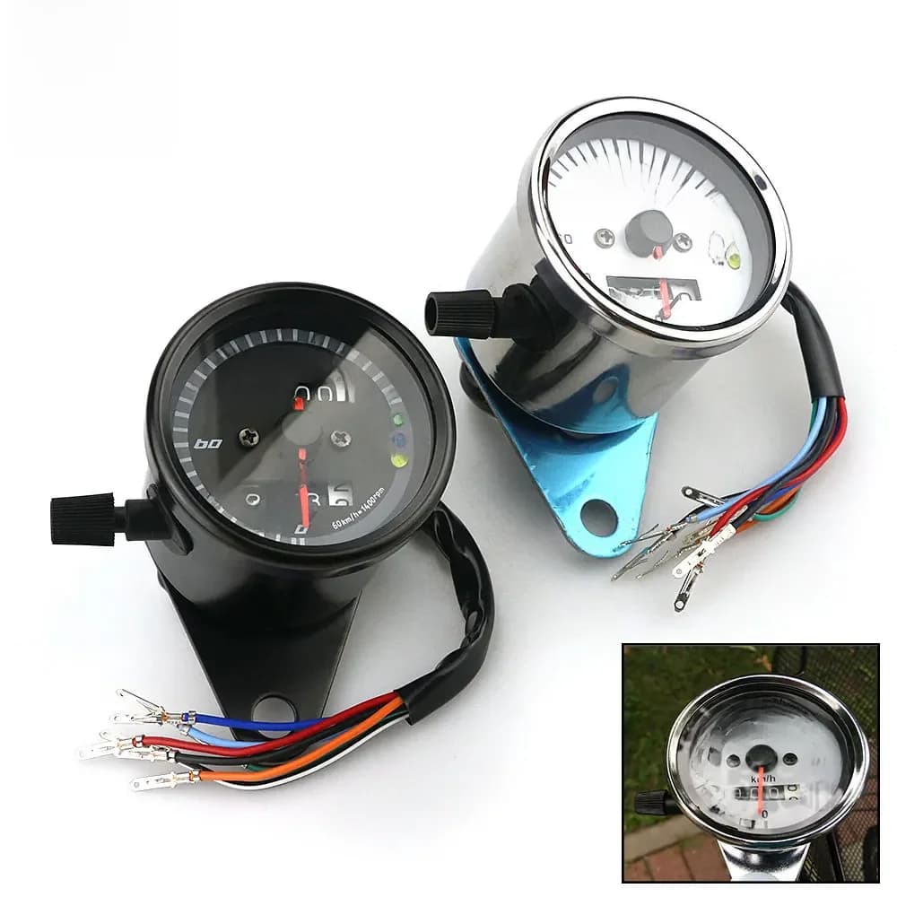 Double odomètre mécanique pour moto, tachymètre, indicateur LED, compteur de vitesse universel pour Honda, Kawasaki, KTM, Yamaha, Suzuki, 12V