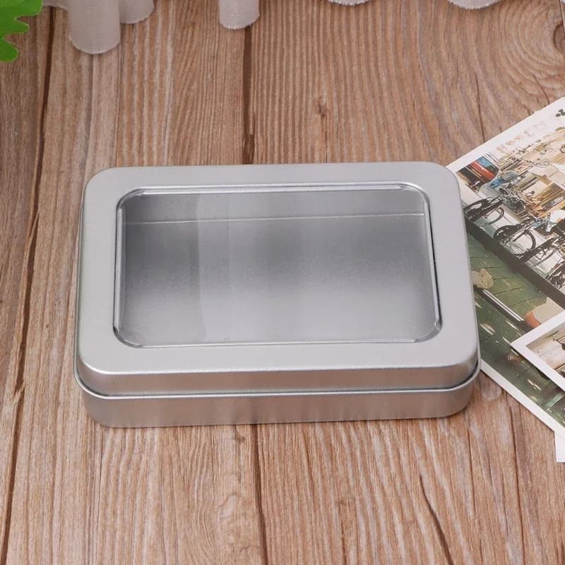 Boîte de rangement en fer blanc argenté, boîte de rangement vierge pour étui, artisanat, Kit de survie, fournitures pour voyage en plein air, Camping, fixation