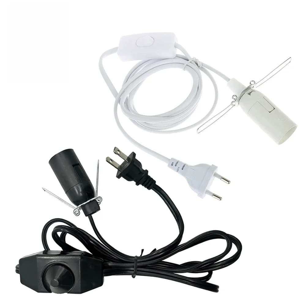 Câble d'alimentation de 1.8m avec variateur, interrupteur marche/arrêt, Clip métallique, Base E14 E27, support de lampe suspendue, cordon de prise pour lampe de lave Salt Rock