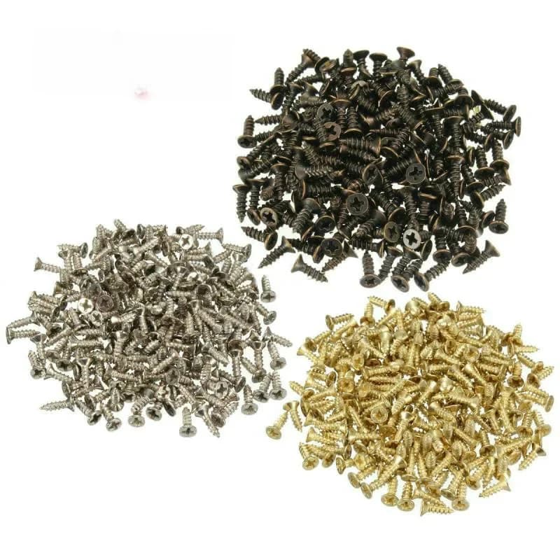 100 vis autotaraudeuses en acier de 2 x 5/6/8/10 mm, mini micro-vis à tête cruciforme plate, à tête cylindrique, pour bois et meubles