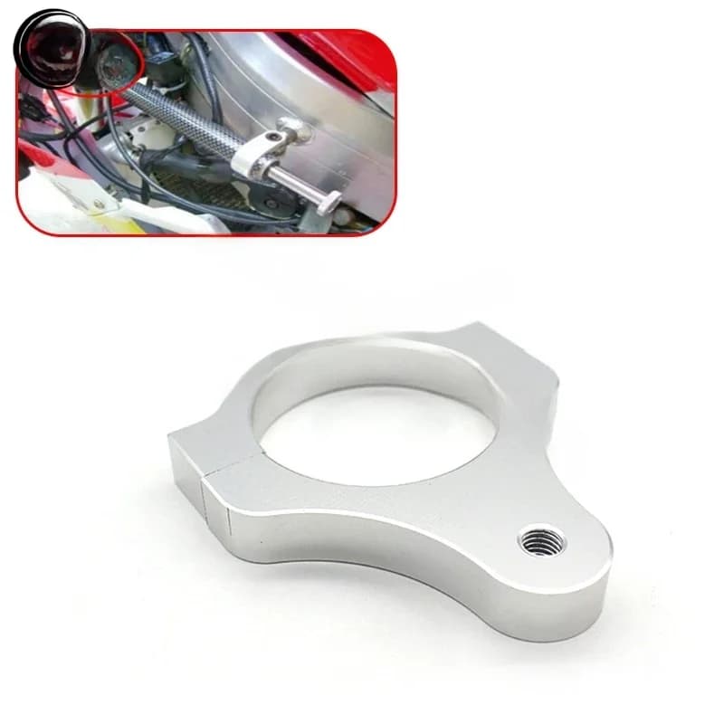 Amortisseur de direction en aluminium, accessoires argentés, cadre de fourche, fixation du pied de la pince pour la Modification de moto