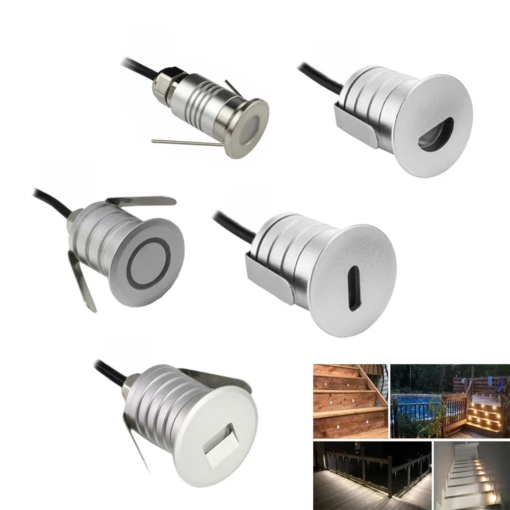 Applique Murale Encastrée Conforme à la Norme IP67, Éclairage d'Niket d'Extérieur, Idéal pour un Jardin, des Escaliers, un Sentier ou une Cour, 1W, DC 12V