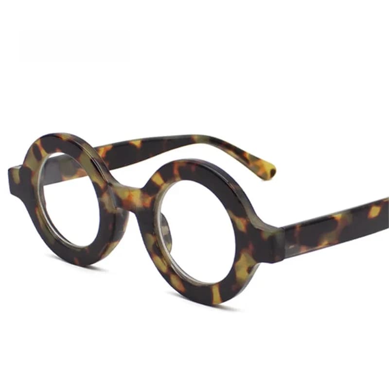 SO & EI rétro rond femmes lunettes cadre mode léopard Champagne lunettes clair Anti-Blu-Ray hommes cadre optique ordinateur lunettes