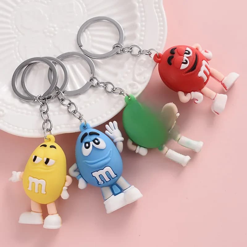 Porte-clés en forme de haricot de chocolat, poupée en résine, porte-clés de Couple, bijoux pour hommes et femmes, pendentif de sac, joli porte-clés pour enfants