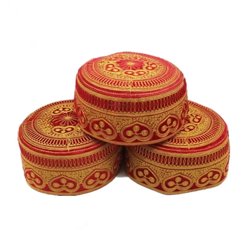 Chapeaux de prière musulmans brodés pour hommes, bonnet d'Arabie saoudite, Inde, accessoires de vêtements islamiques, casquette arabe juive