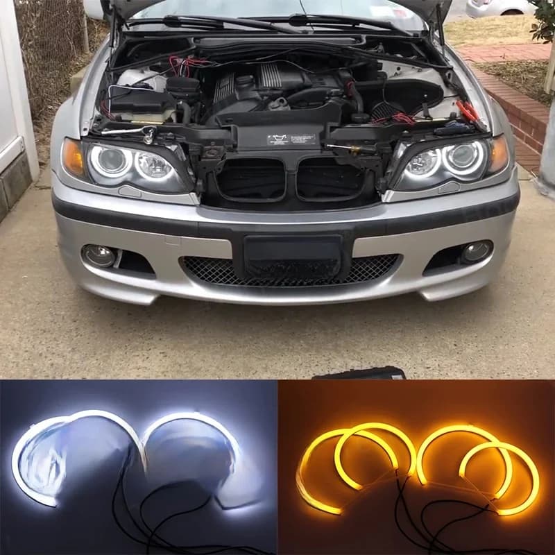 Kit yeux d'ange LED de haute qualité, anneau blanc pour BMW série 3 E46 SION i 318i 320d 323i 328i 330i 325xi 330d 98-05 Demon Eyes