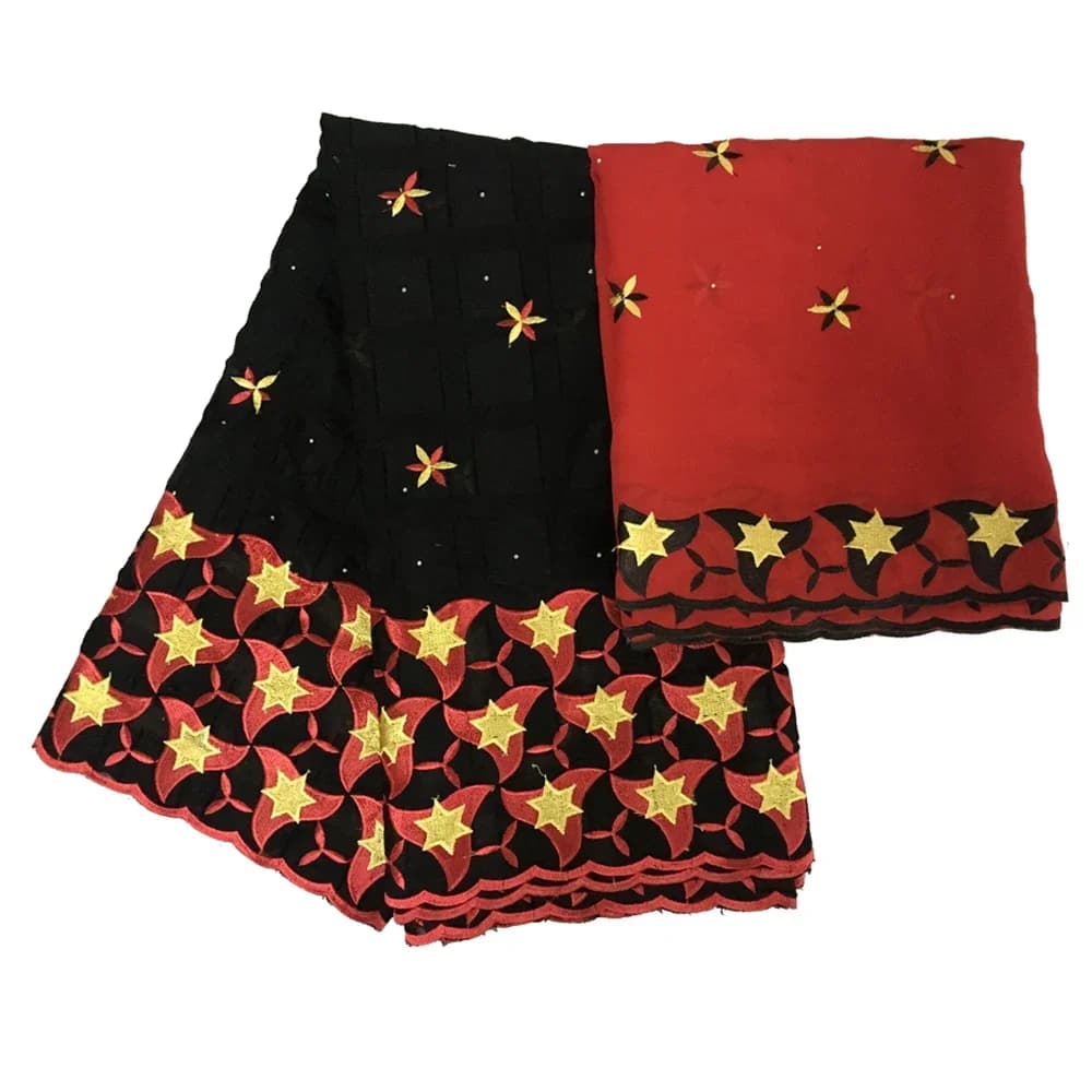 Dentelle Suisse en Voile 100% Coton de Haute Qualité, Tissu Sec, Nouveauté 2024, Dentelle Brodé de Dubaï, Tissus Africains Français, 5+2 Yards/Lot