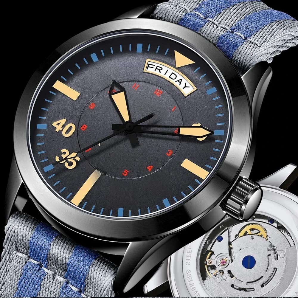 Montres pilotes pour hommes OCHSTIN montre mécanique automatique pour hommes montre-bracelet militaire extérieure étanche Date semaine cadran cadeau pour homme