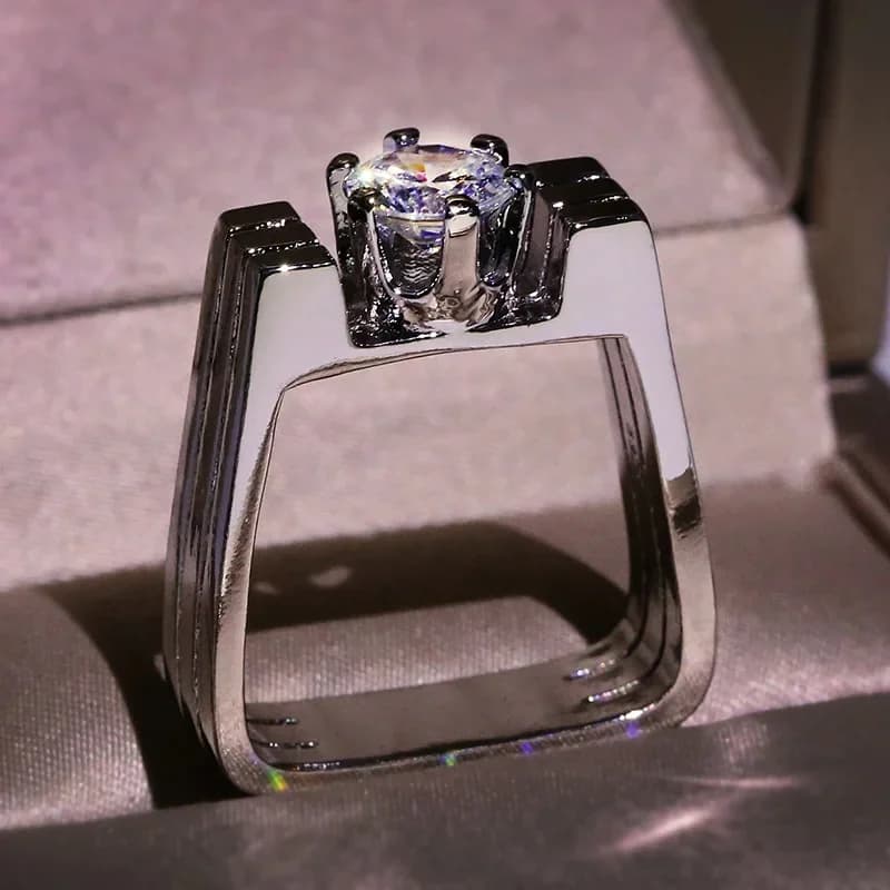Bague en or blanc véritable 14 carats avec timbre pour femmes et hommes, unisexe, bijoux en diamant naturel 100% véritable, réglage pavé de luxe, bagues en or 14 carats