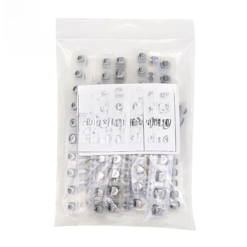 Kit assorti de condensateurs électrolytiques en aluminium SMD, 130 pièces/lot, 13 valeurs * 10 pièces = 130 pièces, ensemble d'échantillons de capacité