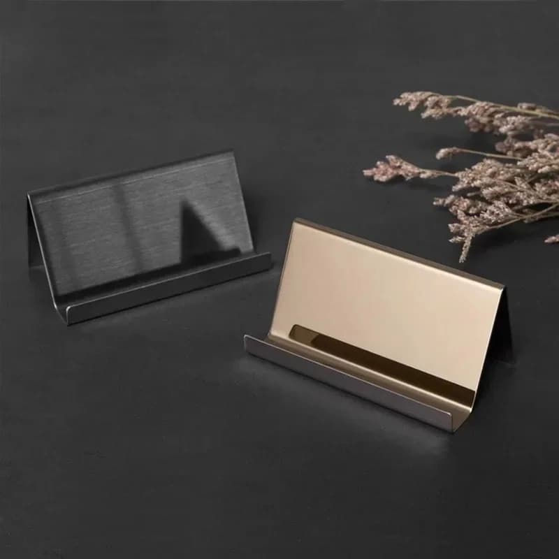Présentoir d'étiquette de nom de carte de visite en métal, présentoir, organisateur de Table de bureau, support de téléphone portable, accessoires de bureau