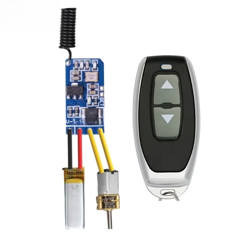 Mini-moteur 3,7 V avec interrupteurs de télécommande 5 V 7,4 V 9 V, moteur miniature marche avant, marche arrière, arrêt, positif/négatif, module de direction pour moteur de treuil