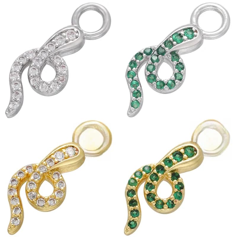 Breloques Serpent Bouclé en Laiton Couleur Or pour la Fabrication de Boucles d'Oreilles, Accessoires de Bijoux Faits Main DIY, Vente en Gros : VD875