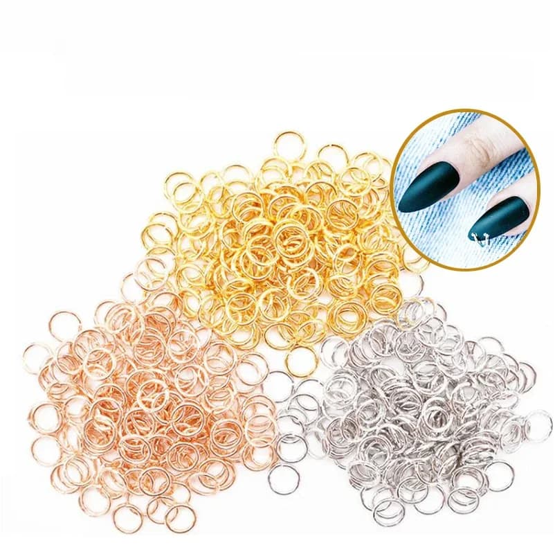 Breloques Punk percées, boucles de 5 à 6mm, outils métalliques, bijoux de perçage, cerceau de connexion, décoration, anneau en alliage pour Nail Art, 1000 pièces, 2022