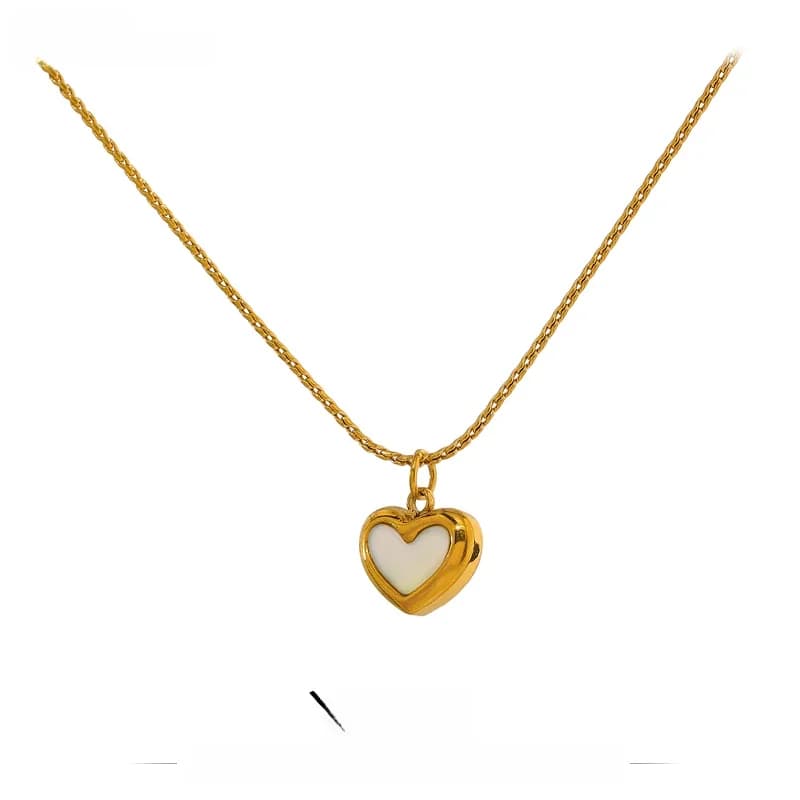 Yhpup mignon coeur coquille naturelle pendentif collier 18 K plaqué acier inoxydable collier cadeau bijoux бижутерия для ж dikщин