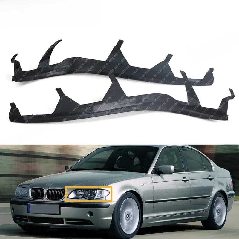 Bandes de couverture de phare supérieur avant de voiture, pour BMW E46 325i 2002 – 2005, garnitures de bande d'étanchéité de phare 63126921859 63126921860