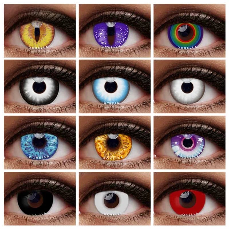 Lentilles de Contact colorées D'ORELLA pour les yeux Cosplay Anime annuel cosmétiques lentilles de Contact Halloween lentilles de Contact maquillage de beauté des yeux