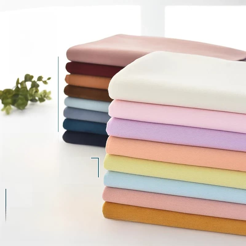 Tissu en velours côtelé 145*50cm/pièce en stock, 21 couleurs, coton de haute qualité, tissu en velours côtelé uni pour vêtements