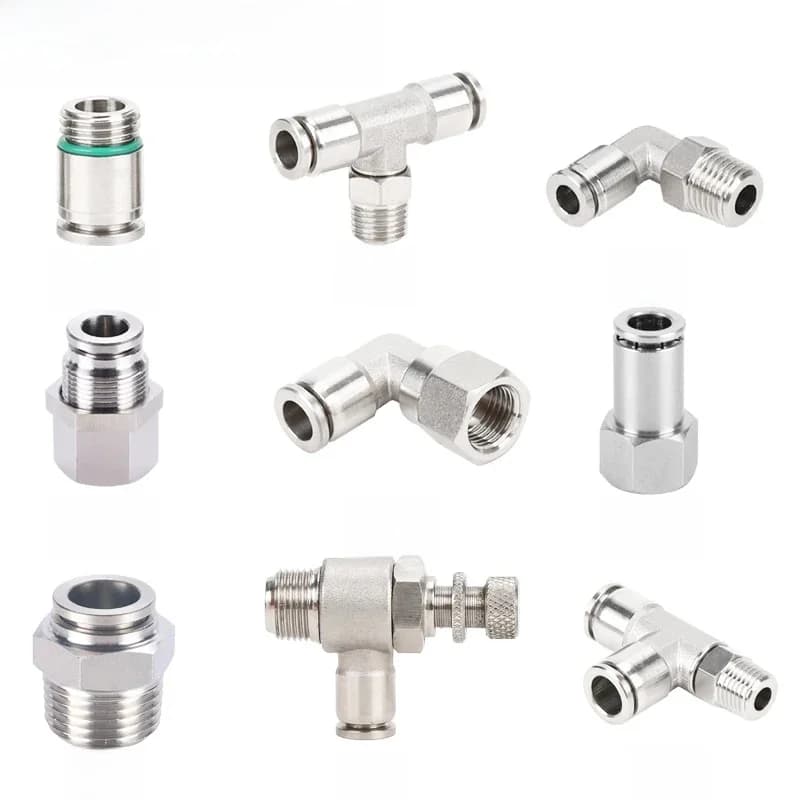 Raccord de tuyau pneumatique en acier inoxydable SUS 304, PC, PCF, PL, PE, PU, connecteur de tuyau à dégagement rapide, entièrement en métal, 8mm, 1/2, 1/8, 1/4, 3/8