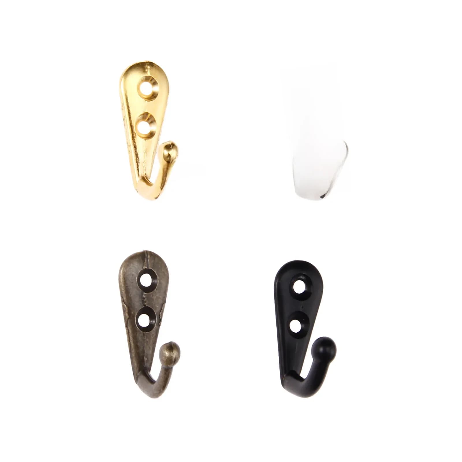 5 pièces crochets mural cintre avec vis noir/or/argent/bronze Antique manteau/clé/sac/serviette/chapeau support décor salle de bain cuisine