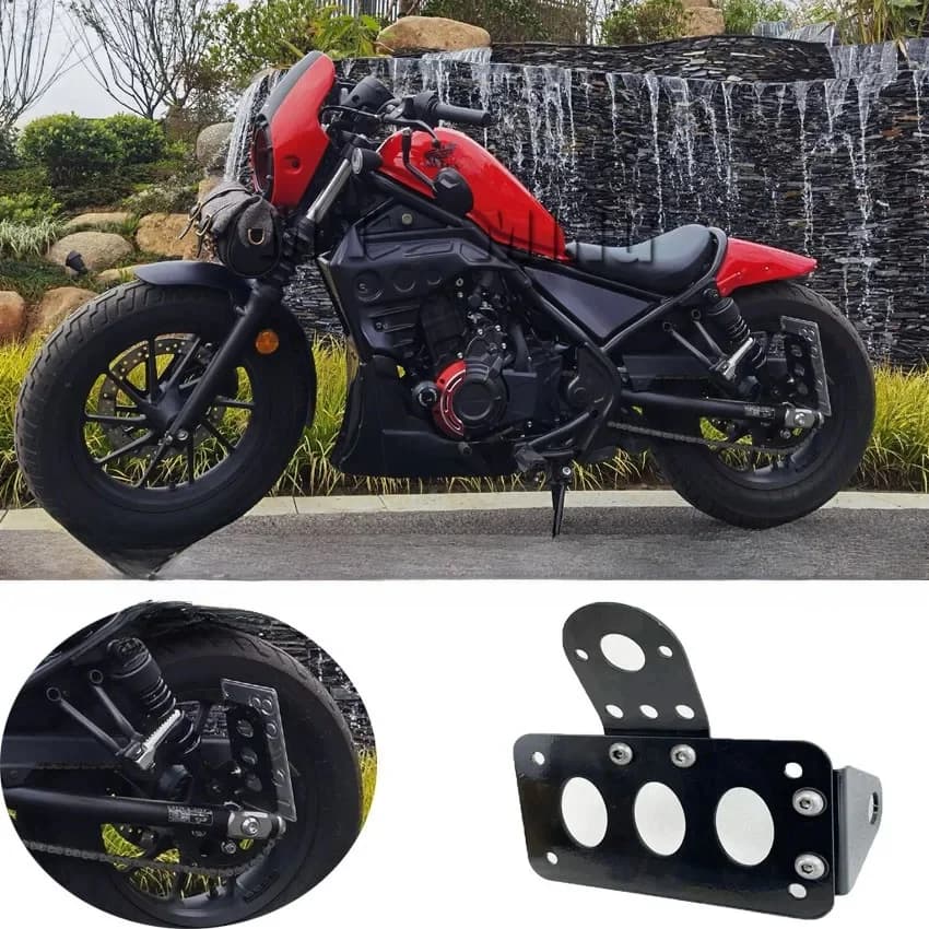Feu arrière de moto avec support de plaque d'immatriculation pour honda rebel cmx500 cmx250 cmx 300, montage latéral