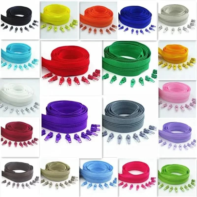 3 # Fermeture éclair de 10 mètres au mètre, fermeture éclair à bobine en Nylon avec 20 curseurs de fermeture éclair pour sacs à main, sacs et autres projets de couture