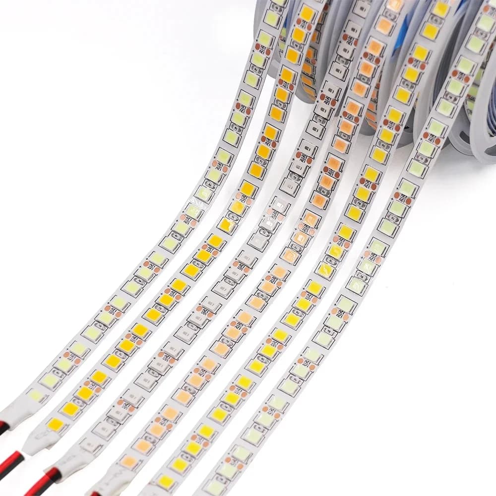 Bande Lumineuse LED Flexible et Étanche, Ruban de Diodes, Blanc Chaud Naturel, Bleu Glacé, Rouge, 5m, 12V, SMD5054, 120 Diodes/m