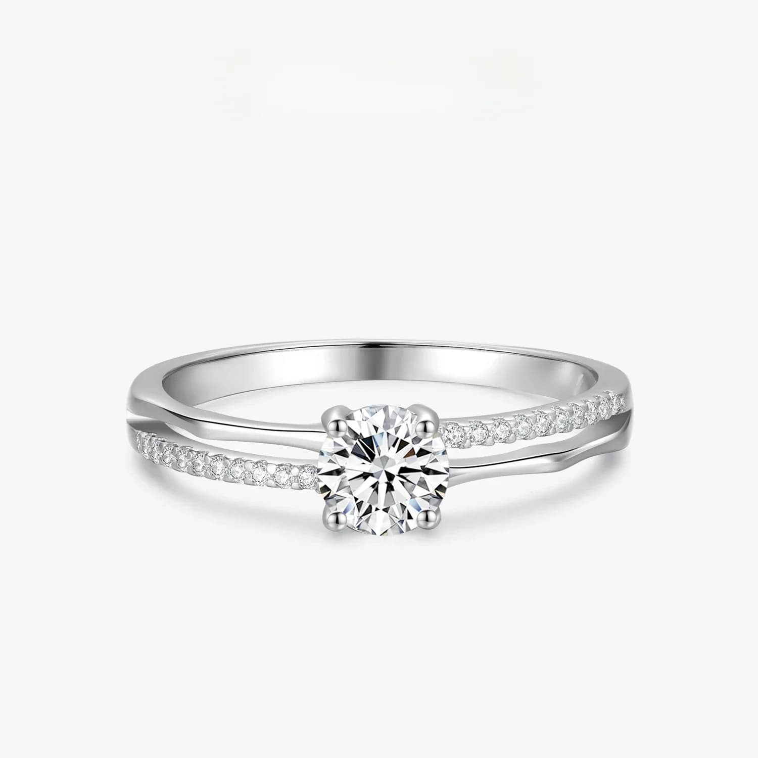 Ailmay 925 en argent Sterling mode luxe Double Iine flou clair Zircon anneaux pour les femmes de fiançailles de mariage bijoux fins