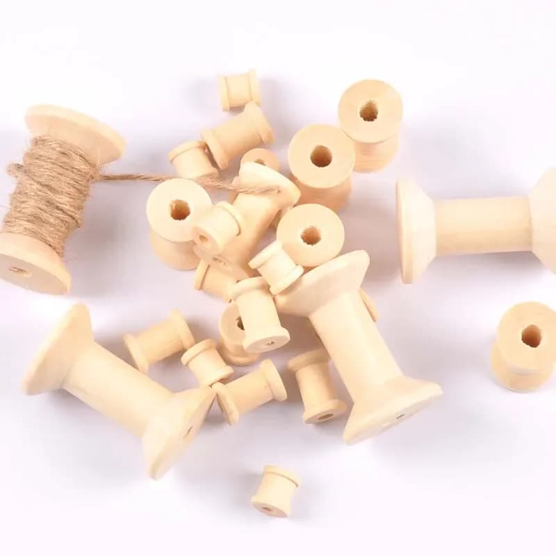 Bobines en bois naturel Vintage, bobines de fil vides pour ficelle, rubans, bobine, accessoires de couture, outils, bricolage, artisanat du bois
