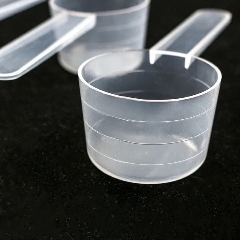 Cuillère à café doseuse en plastique avec échelle, ustensiles de cuisson, lait en poudre, cuillère à liquide de laboratoire, H77048, 40 ml, 50ml, 50 pièces