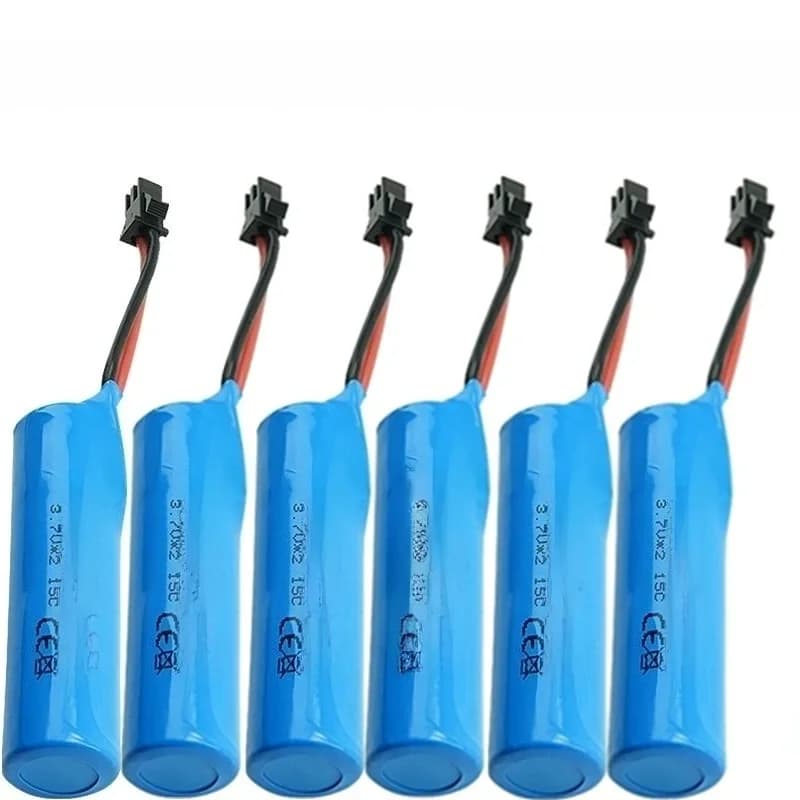 Batterie Li-ion 3.7V 1500mAh 15C 18650 pour voiture RC de cascade Q85 Q70, jouets de voiture RC, connecteur SM-2P, pièces de batterie pour bateau RC, voiture et pistolet à eau