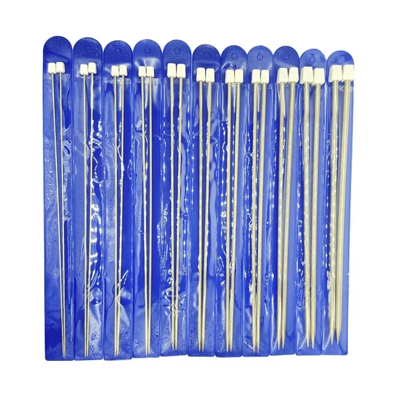 Aiguilles à tricoter droites en acier inoxydable, Crochet, accessoires de tissage de pull, Crochet pour outils de tricot, 2-8mm 25cm/35cm