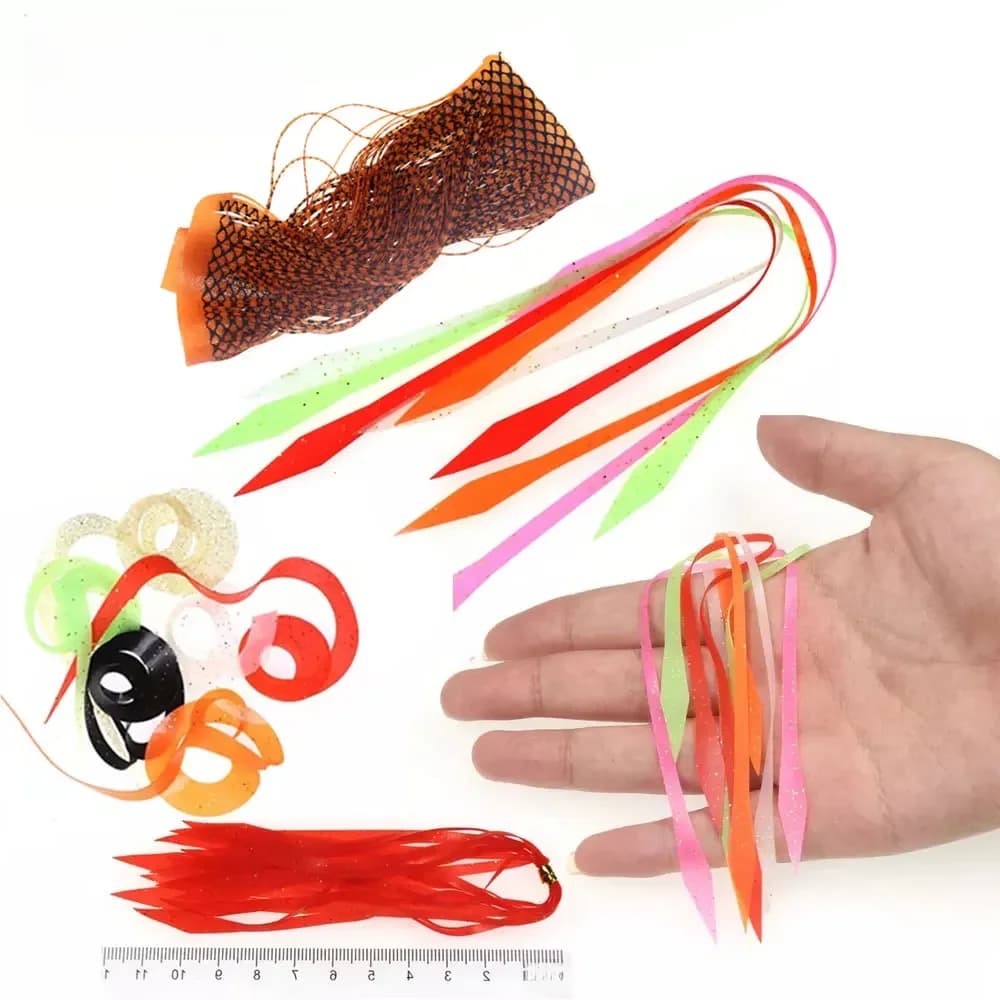 Bimoo Silicone poulpe jupe brochet Streamer Spinnerbait remorque Buzzbait caoutchouc curseur gabarit leurres calmar jupes pêche en eau salée
