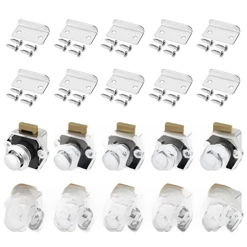 Loquet de verrouillage sans clé à bouton-poussoir, Chi Board, serrure de caravane pour montres, portes d'armoires MELCabinet, épaisseur 15-27mm, 10 pièces