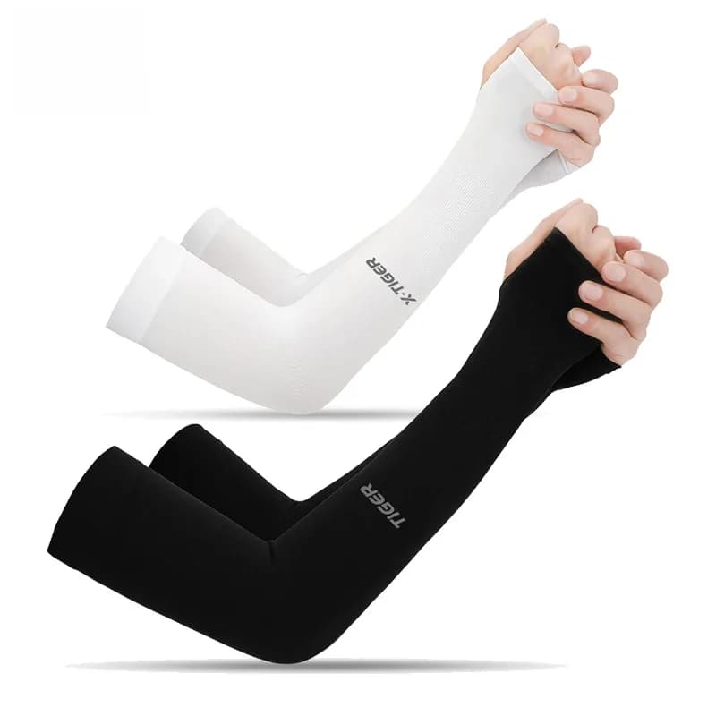 X-TIGER Manchons de bras de cyclisme Tissu de glace Anti-UV Protection solaire Manchon de cyclisme de course Sport de plein air Manchettes de cyclisme Hommes Femmes