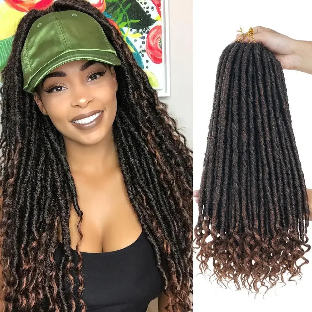 Extensions de tresses Afro synthétiques, cheveux doux pré-étirés de déesse ombré, Faux Locs bouclés au Crochet, vente en gros