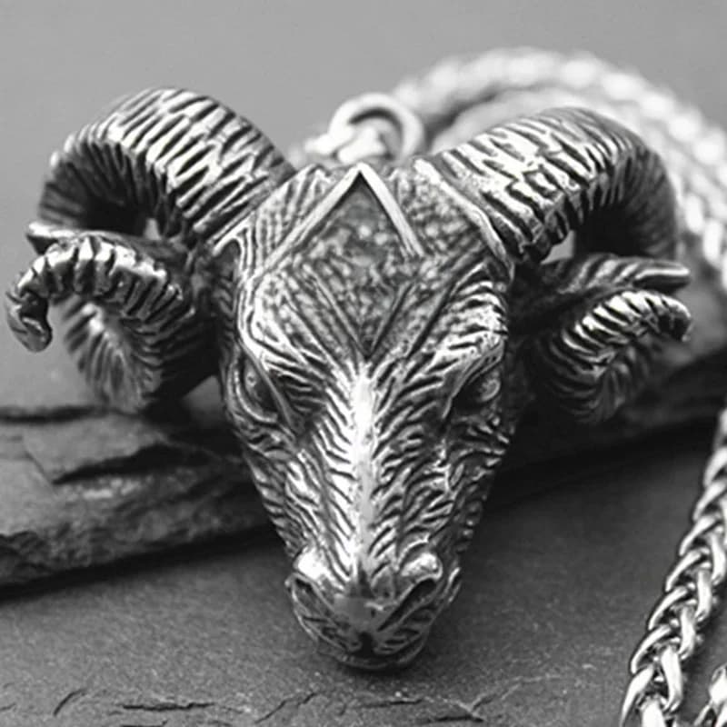 SION L-Collier pendentif tête de taureau en acier inoxydable pour homme, étoile hexagonale, Satan, Ram, personnalité rétro, cadeau de bijoux, nouvelle mode