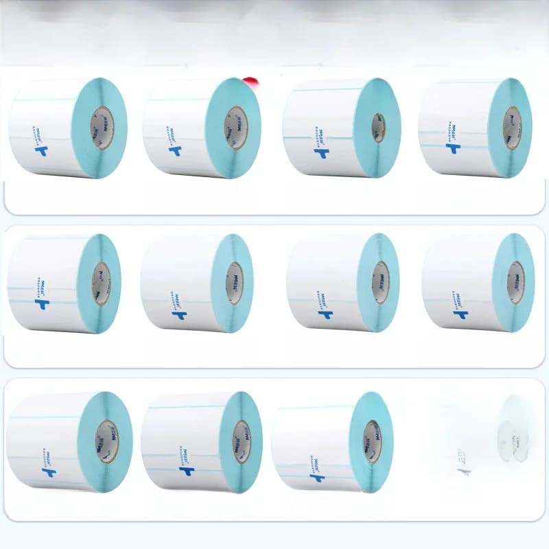 Papier autocollant thermique étanche, étiquette auto-adhésive, largeur 80 MM 90 MM, papier d'impression vierge pour codes-barres, prix de supermarché