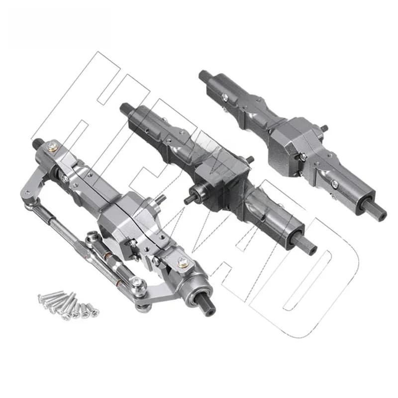 Accessoires modifiés de mise à niveau du groupe de pont d'essieu avant, moyen et arrière en métal pour WPL C24 B36 4WD 6WD JJRC HengLong RC pièces de voiture