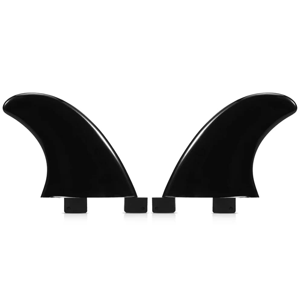 2 pièces GL ailerons de planche de surf noir/blanc Nylon plastique double languette Base ailerons latéraux palmes de surf