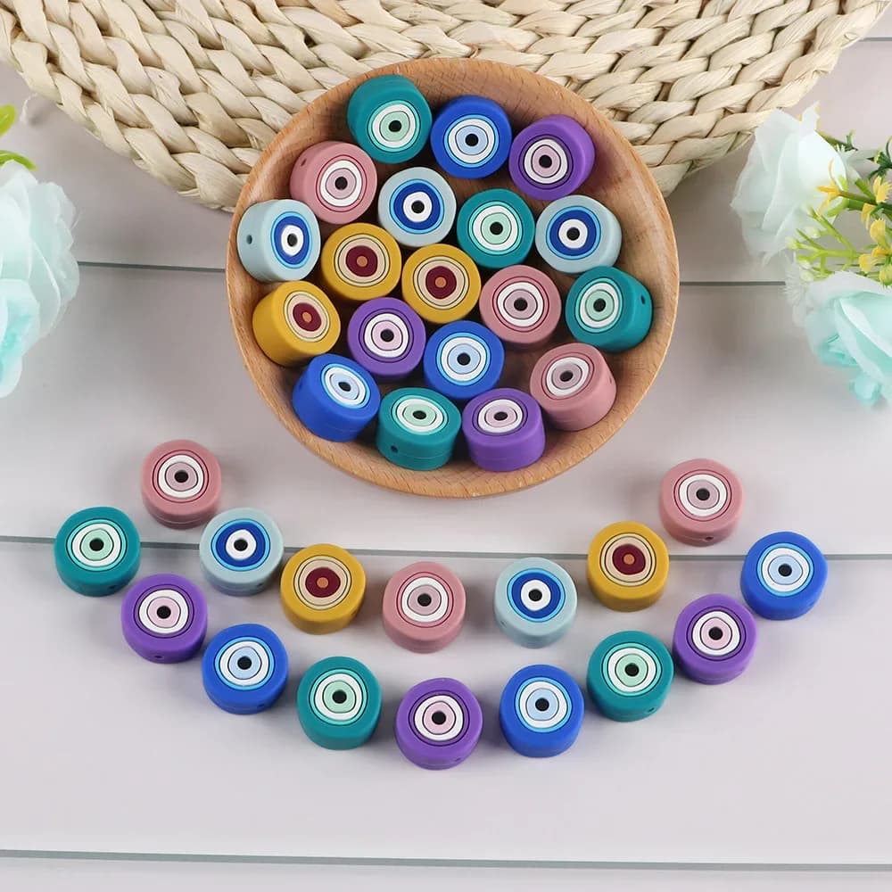 Kovict 10 pièces perles en Silicone en forme d'yeux d'ange pour la fabrication de bijoux en vrac bricolage pour collier accessoires de bijoux