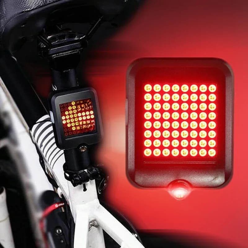 64 LED clignotant, indicateur de Direction automatique, feu arrière de vélo pour la montagne, lumière de vélo Rechargeable USB