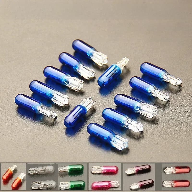 10 ampoules T5 286 12V 1,2W, blanc chaud, rouge, bleu, ambre, vert, rose, violet, pour éclairage intérieur de voiture, lampes de tableau de bord, ampoules halogènes.