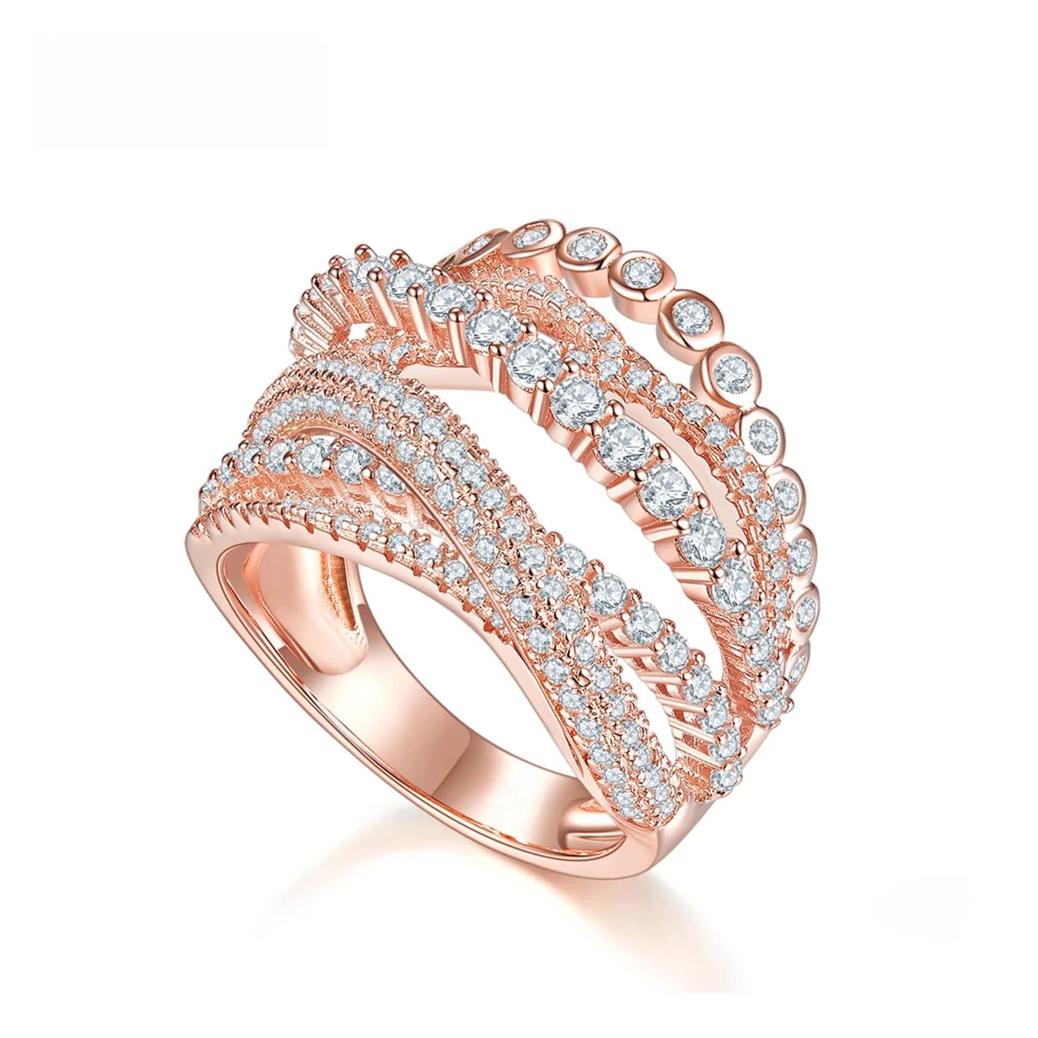 LAYA – bague multi-lignes en argent Sterling 925, Zircon CrossAAAAA, Style OL, pour femmes, mariage, haute qualité, mode, bijoux de luxe, cadeau