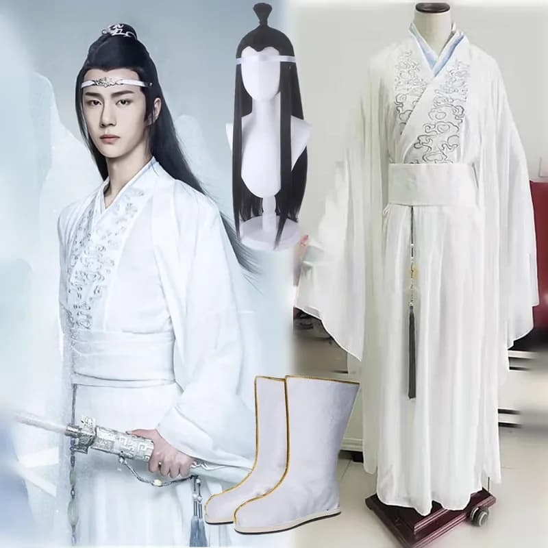 Costume Cosplay de la Série Télévisée The Untamed, MO DAO ZU SHI Lan Wangji, Chaussures sulfUltraviolettes, pour Halloween et Noël, pour Femme et Homme